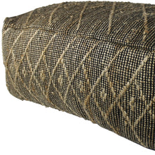 Load image into Gallery viewer, Black Hemp Textured Rectangle Pouf