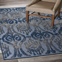 Load image into Gallery viewer, 5&#39; X 7&#39; Blue And Yellow Indoor Outdoor Area Rug