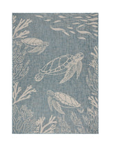 Load image into Gallery viewer, 5&#39; X 7&#39; Blue And Gray Indoor Outdoor Area Rug