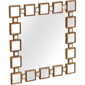 32" Gold Square Framed Accent Mirror