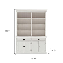 Load image into Gallery viewer, 87&quot; White Solid Wood Side Board with Hutch