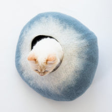 Load image into Gallery viewer, Sky Blue and White Cat Cave Bed