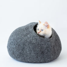Load image into Gallery viewer, Heather Grey Cat Cave Bed