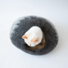Load image into Gallery viewer, Shades of Gray Cat Cave Bed