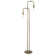Load image into Gallery viewer, 63&quot; Brass Two Light Torchiere Floor Lamp