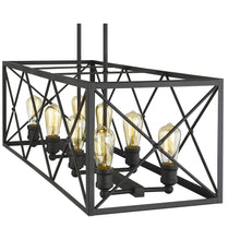 Load image into Gallery viewer, Brooklyn 8-Light Matte Black Island Pendant With Metal Framework Shade