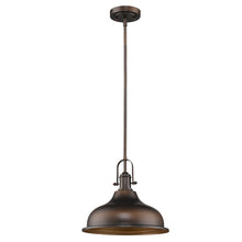 Load image into Gallery viewer, Antique Bronze Hanging Light with Dome Shade