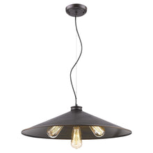Load image into Gallery viewer, Alcove 4-Light Oil-Rubbed Bronze Pendant With Raw Brass Interior Shade