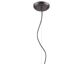 Load image into Gallery viewer, Alcove 4-Light Oil-Rubbed Bronze Pendant With Raw Brass Interior Shade