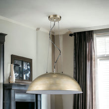 Load image into Gallery viewer, Layla 1-Light Washed Gold Bowl Pendant With Gloss White Interior Shade