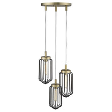Load image into Gallery viewer, Reece 3-Light Aged Brass Chandelier