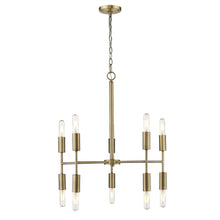 Load image into Gallery viewer, Perret 10-Light Aged Brass Chandelier