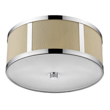 Load image into Gallery viewer, Butler 2-Light Polished Chrome Pendant With Coarse Cream Linen Shade And Opal Acrylic Diffuser