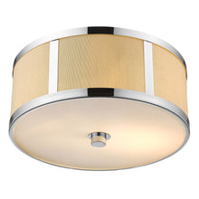 Load image into Gallery viewer, Butler 2-Light Polished Chrome Pendant With Coarse Cream Linen Shade And Opal Acrylic Diffuser