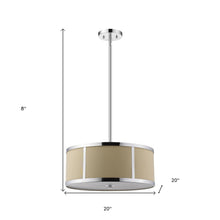 Load image into Gallery viewer, Butler 3-Light Polished Chrome Pendant With Coarse Cream Linen Shade And Opal Acrylic Diffuser