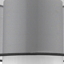 Load image into Gallery viewer, 32&quot; Silver Metal Column Table Lamp With Black And White Drum Shade