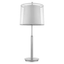 Load image into Gallery viewer, 31&quot; Silver Metal Table Lamp With White Empire Shade