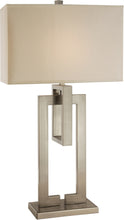 Load image into Gallery viewer, 36&quot; Silver Metal Table Lamp With Cream Rectangular Shade