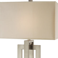 Load image into Gallery viewer, 36&quot; Silver Metal Table Lamp With Cream Rectangular Shade