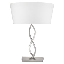 Load image into Gallery viewer, 25&quot; Silver Metal Table Lamp With White Empire Shade