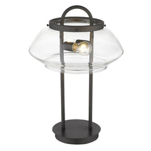 Load image into Gallery viewer, 24&quot; Black Metal Two Light Table Lamp With Clear Novelty Shade