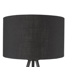 Load image into Gallery viewer, 22&quot; Black Metal Column Table Lamp With Black Drum Shade