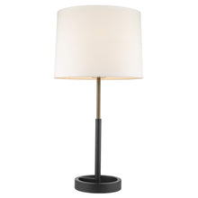 Load image into Gallery viewer, 31&quot; Black Metal Table Lamp With White Empire Shade