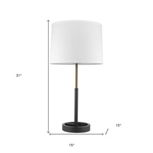 Load image into Gallery viewer, 31&quot; Black Metal Table Lamp With White Empire Shade