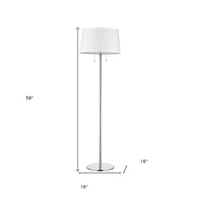 Load image into Gallery viewer, 59&quot; Chrome Traditional Shaped Floor Lamp With White Empire Shade