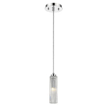 Load image into Gallery viewer, Solo 1-Light Polished Chrome Pendant With Multi-Faceted Round Crystal Shade