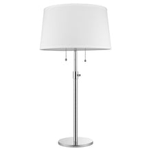 Load image into Gallery viewer, 31&quot; Silver Metal Two Light Adjustable Table Lamp With White Empire Shade