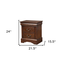 Load image into Gallery viewer, Solid Wood Cappuccino 2 Drawer Nightstand