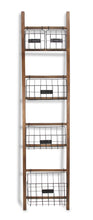 Load image into Gallery viewer, Natural Wood Storage Shelf with 5 Baskets