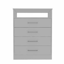 Load image into Gallery viewer, Modern White Four Drawer Dresser with Hutch