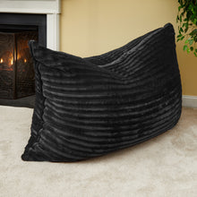 Load image into Gallery viewer, 73&quot; x 52&quot; Black Faux Fur Sofa Sack Bean Bag Lounger
