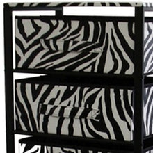 Load image into Gallery viewer, Zebra Black and White Rolling Six Drawer Tower Organizer
