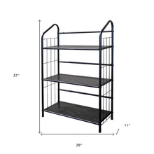 Load image into Gallery viewer, Black 3 Shelf Metal Standing Book Shelf