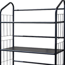 Load image into Gallery viewer, Black Four Shelf Metal Standing Book Shelf