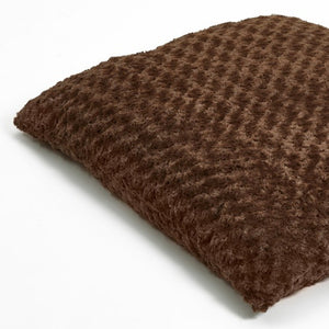 Brown 2" x 3" Lux Faux Fur Rectangle Pet Bed