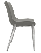 Load image into Gallery viewer, Set of Two Gray Faux Leather Modern Dining Chairs