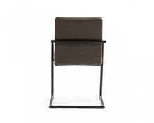 Load image into Gallery viewer, Set of Two Brown Faux Leather Industrial Dining Chairs