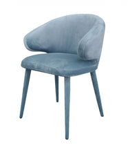Load image into Gallery viewer, Blue Gray Fabric Wrapped Dining Chair