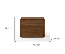 Load image into Gallery viewer, Modern Walnut Brown Nightstand with Two Drawers