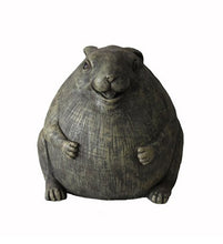 Load image into Gallery viewer, 8&quot; Antiqued Gray Chubby Rabbit Garden Statue