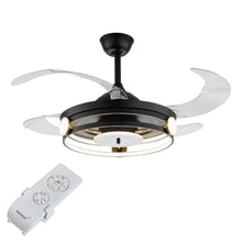 Load image into Gallery viewer, Modern Black Ceiling Lamp With Retractable Fan