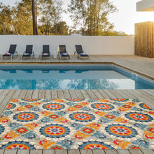 Load image into Gallery viewer, 2&#39; X 4&#39; Orange And Ivory Moroccan Stain Resistant Indoor Outdoor Area Rug