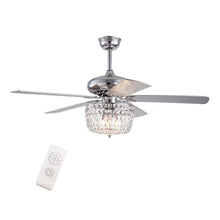 Load image into Gallery viewer, Silver And Faux Crystal Mod Chandelier Ceiling Fan