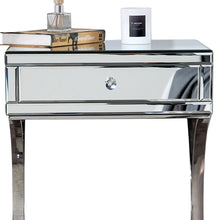 Load image into Gallery viewer, Mirrored Silver Finish Nightstand Drawer