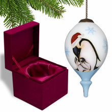 Load image into Gallery viewer, Penguin Mother and Child Hand Painted Mouth Blown Glass Ornament