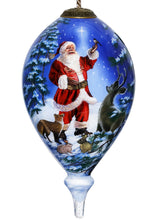 Load image into Gallery viewer, Starry Heaven and Santa Hand Painted Mouth Blown Glass Ornament